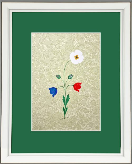 ebru sanatı çiçekli ebru